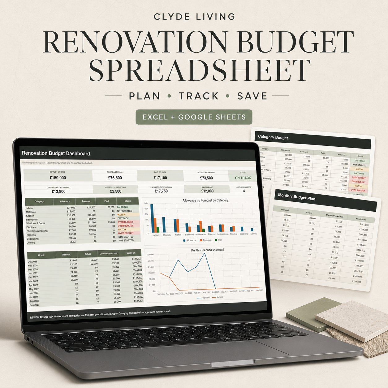 CL002: Renovation Budget Spreadsheet
